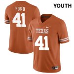 Texas Longhorns Youth #41 Jaylan Ford Authentic Orange NIL 2022 College Football Jersey GRY15P1D